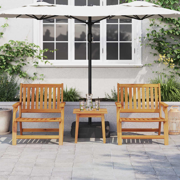vidaXL Chaise de jardin 3 pcs Marron Bois d'acacia massif