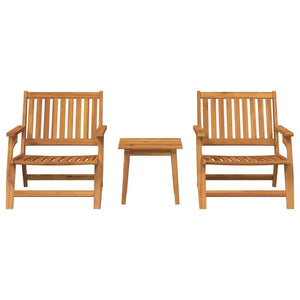 vidaXL Chaise de jardin 3 pcs Marron Bois d'acacia massif