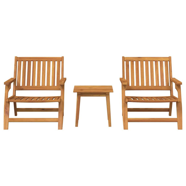 vidaXL Chaise de jardin 3 pcs Marron Bois d'acacia massif