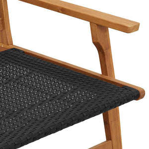 vidaXL Chaises de jardin avec table 3 pcs Noir Bois d'acacia massif
