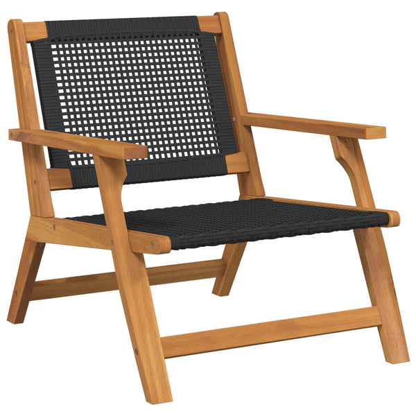 vidaXL Chaises de jardin avec table 3 pcs Noir Bois d'acacia massif
