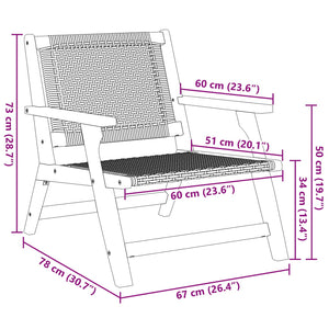vidaXL Chaises de jardin avec table 3 pcs Noir Bois d'acacia massif