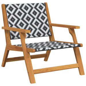 vidaXL Chaises de jardin avec table 3 pcs Noir et blanc Bois d'acacia massif