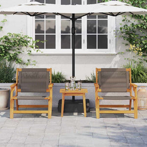 vidaXL Chaises de jardin avec table 3 pcs Gris Bois d'acacia massif