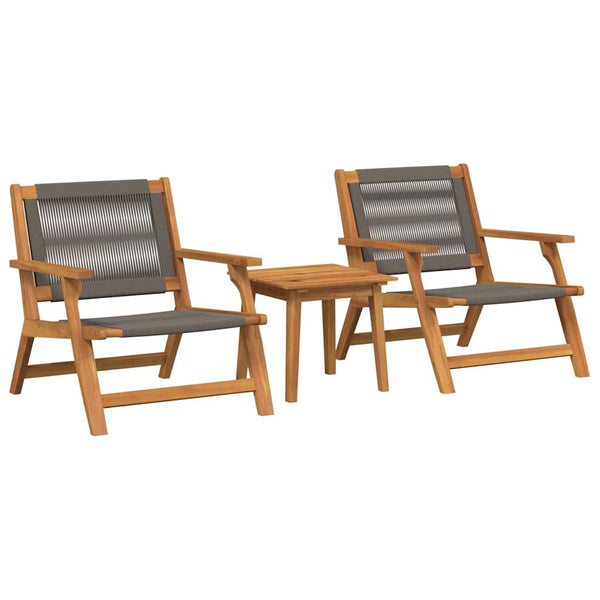 vidaXL Chaises de jardin avec table 3 pcs Gris Bois d'acacia massif