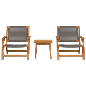 vidaXL Chaises de jardin avec table 3 pcs Gris Bois d'acacia massif