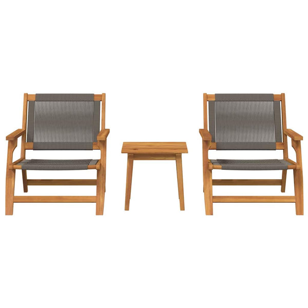 vidaXL Chaises de jardin avec table 3 pcs Gris Bois d'acacia massif