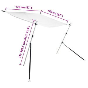 vidaXL Extension de pare-soleil pour T-top Blanc 170x170x(113-182,5) cm