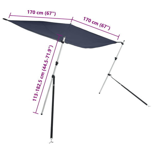 T-Top Sonnenschutz Erweiterung Blau 170x170 cm