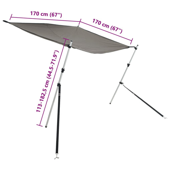 Extension d'ombrage T-Top vidaXL anthracite 170x170x(113-182,5) cm