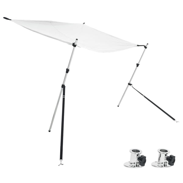vidaXL Extension de pare-soleil T-Top Blanc 174x205x (115-194) cm