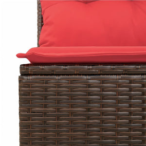 4-teiliges Gartensofa-Set Braun Polyrattan