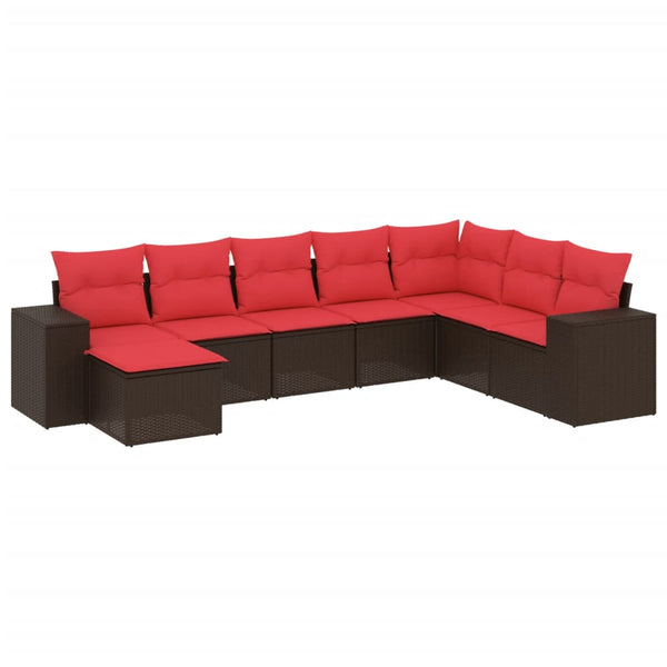 8-teiliges Gartensofa-Set Braun Polyrattan