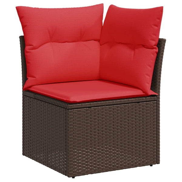 6-teiliges Gartensofa Set Braun Polyrattan
