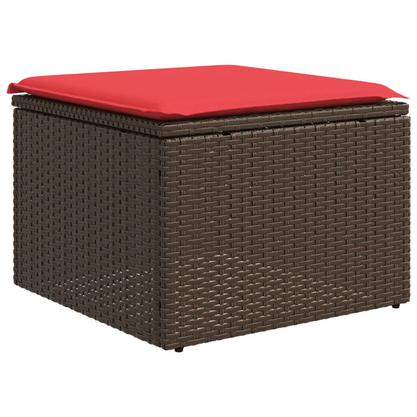 9-teiliges Gartensofa-Set Braun Polyrattan