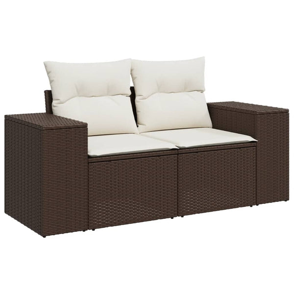 10-teilige Garten Sofagarnitur Braun Poly Rattan