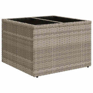 11-tlg. Garten Sofagarnitur Hellgrau Poly Rattan