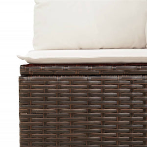 11-teilige Garten Sofagarnitur Braun Poly Rattan