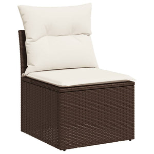 11-teilige Garten Sofagarnitur Braun Poly Rattan