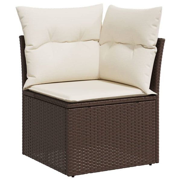 11-teilige Garten Sofagarnitur Braun Poly Rattan