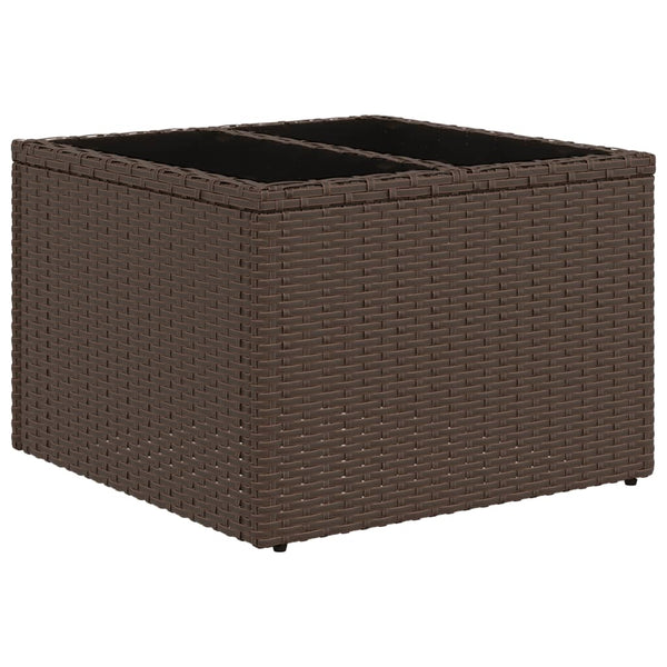 11-teiliges Gartensofa-Set Braun Polyrattan mit Kissen