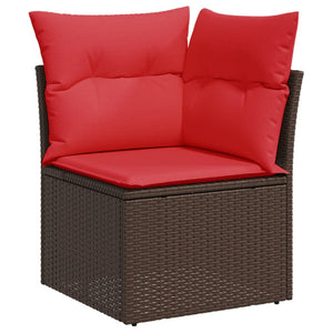 12-teiliges Gartensofa Set Braun Polyrattan
