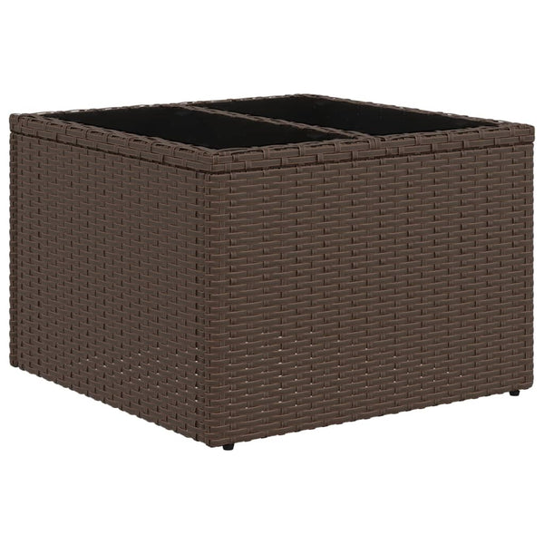 14-teiliges Gartensofa-Set Braun Polyrattan mit Kissen