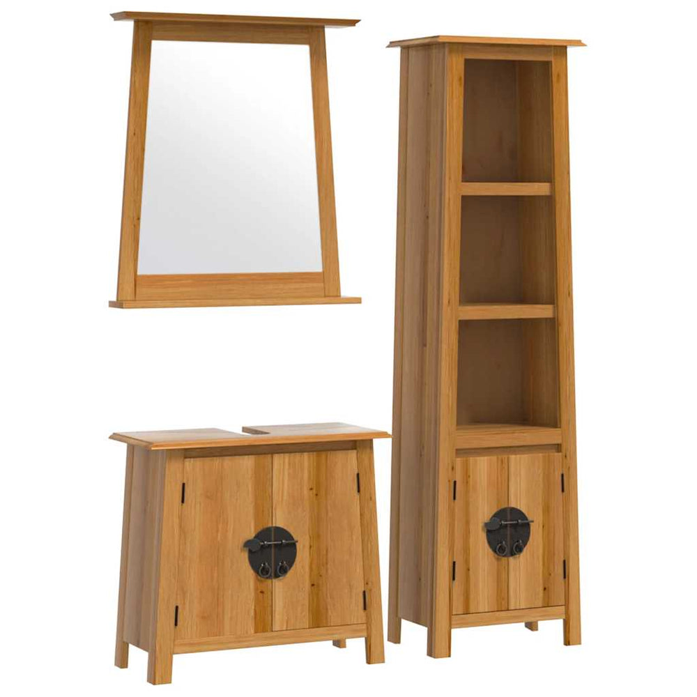 vidaXL Ensemble de meubles de salle de bain 3 pcs Bois de pin massif