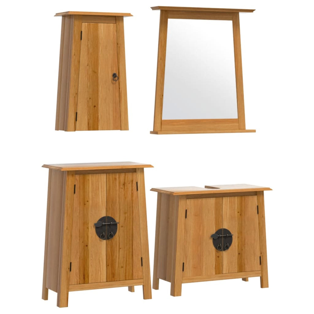vidaXL Ensemble de meubles de salle de bain 4 pcs Bois de pin massif
