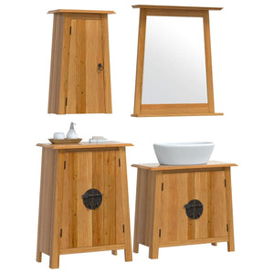 Massivholz Badmöbel Set, 4-teilig