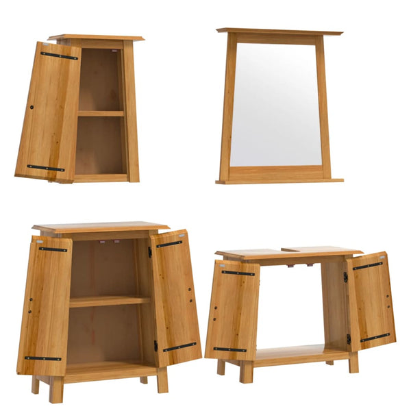 Massivholz Badmöbel Set, 4-teilig