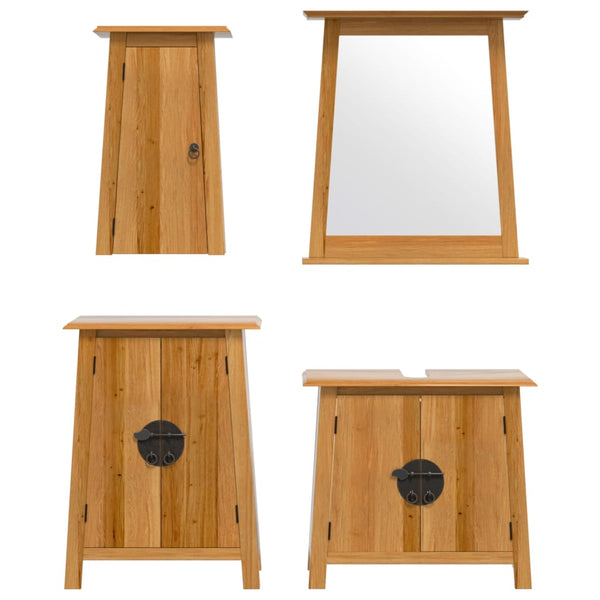 Massivholz Badmöbel Set, 4-teilig