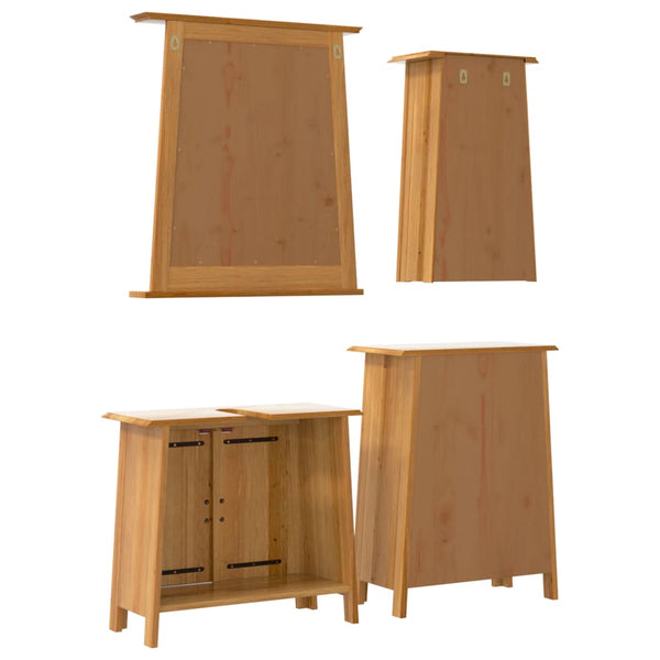 Massivholz Badmöbel Set, 4-teilig