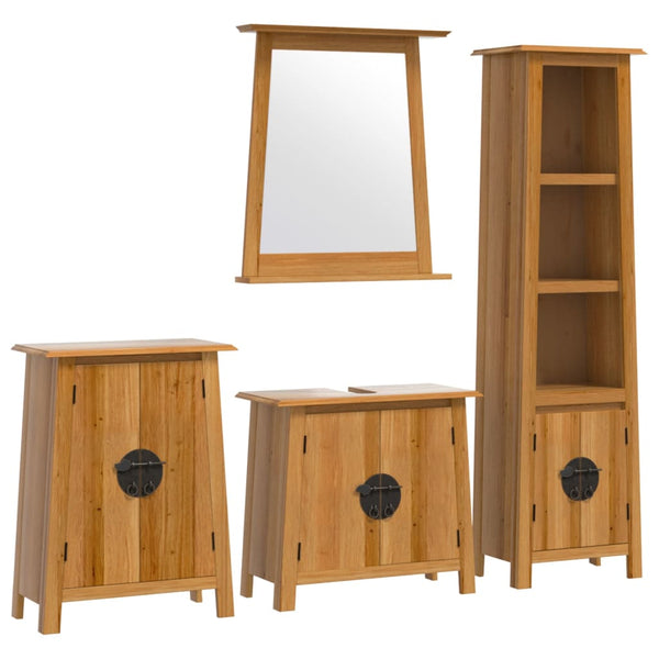 Massivholz Badmöbel Set, 4-teilig