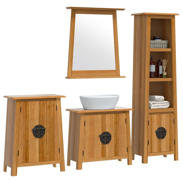 Massivholz Badmöbel Set, 4-teilig