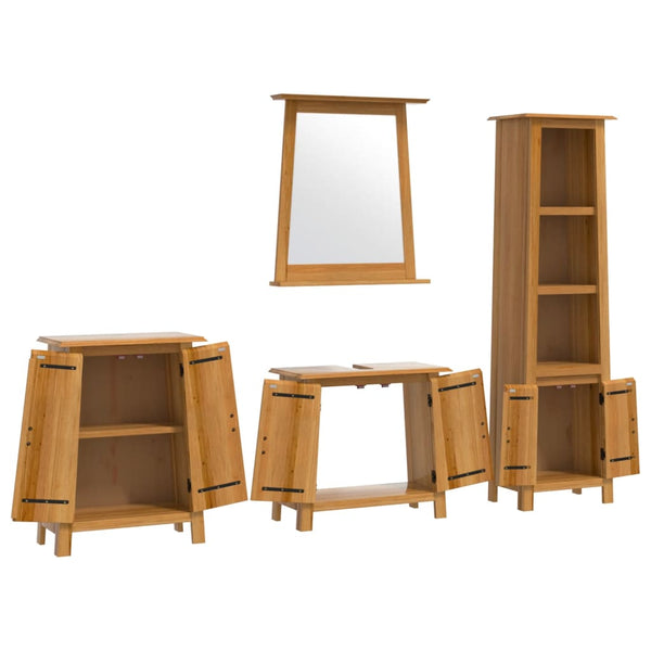Massivholz Badmöbel Set, 4-teilig