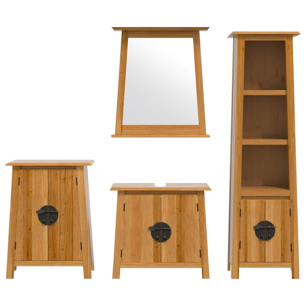 Massivholz Badmöbel Set, 4-teilig