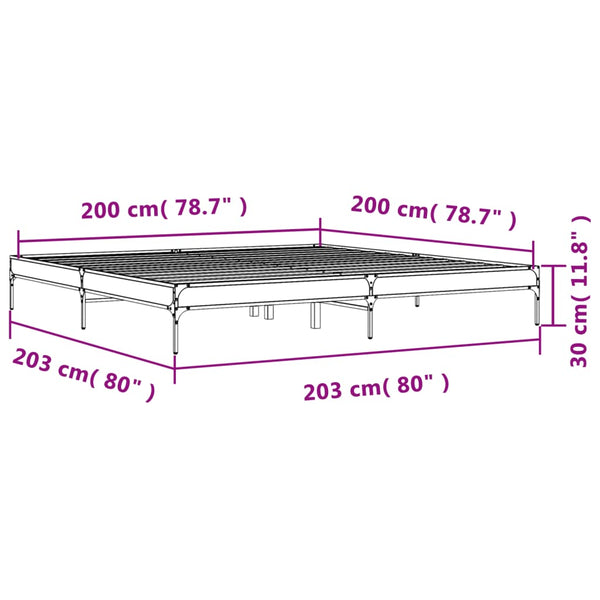 Bettgestell Schwarz 200x200 cm