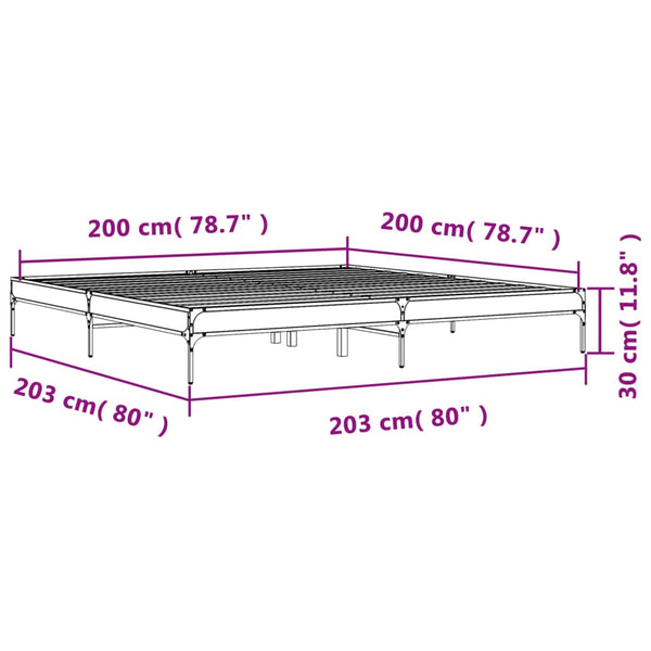 Bettgestell 200x200 cm Sonoma Eiche