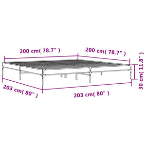 Bettgestell Räuchereiche 200x200 cm