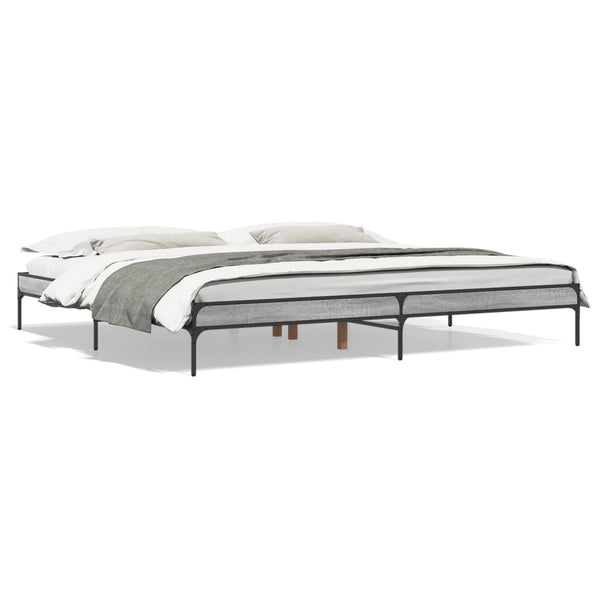 Bettgestell 200x200 cm Grau Sonoma