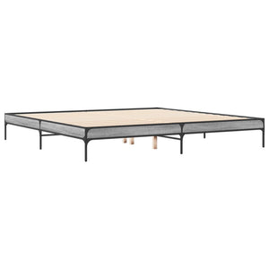 Bettgestell 200x200 cm Grau Sonoma
