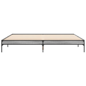 Bettgestell 200x200 cm Grau Sonoma