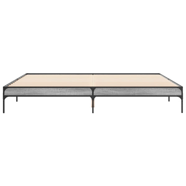 Bettgestell 200x200 cm Grau Sonoma