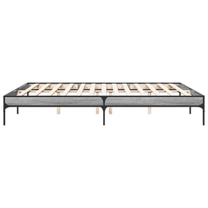 Bettgestell 200x200 cm Grau Sonoma