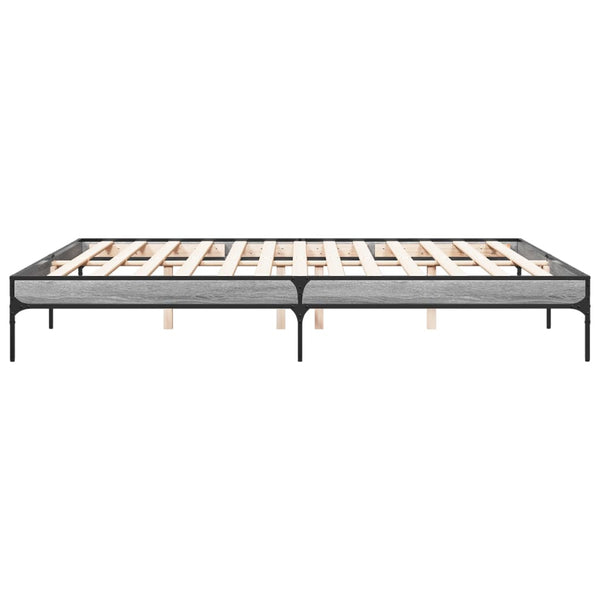 Bettgestell 200x200 cm Grau Sonoma