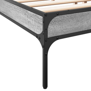 Bettgestell 200x200 cm Grau Sonoma