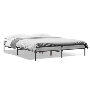 Bettgestell 160x200 cm Grau Sonoma