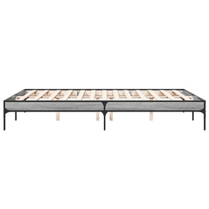Bettgestell 160x200 cm Grau Sonoma