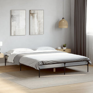 Bettgestell 160x200 cm Grau Sonoma
